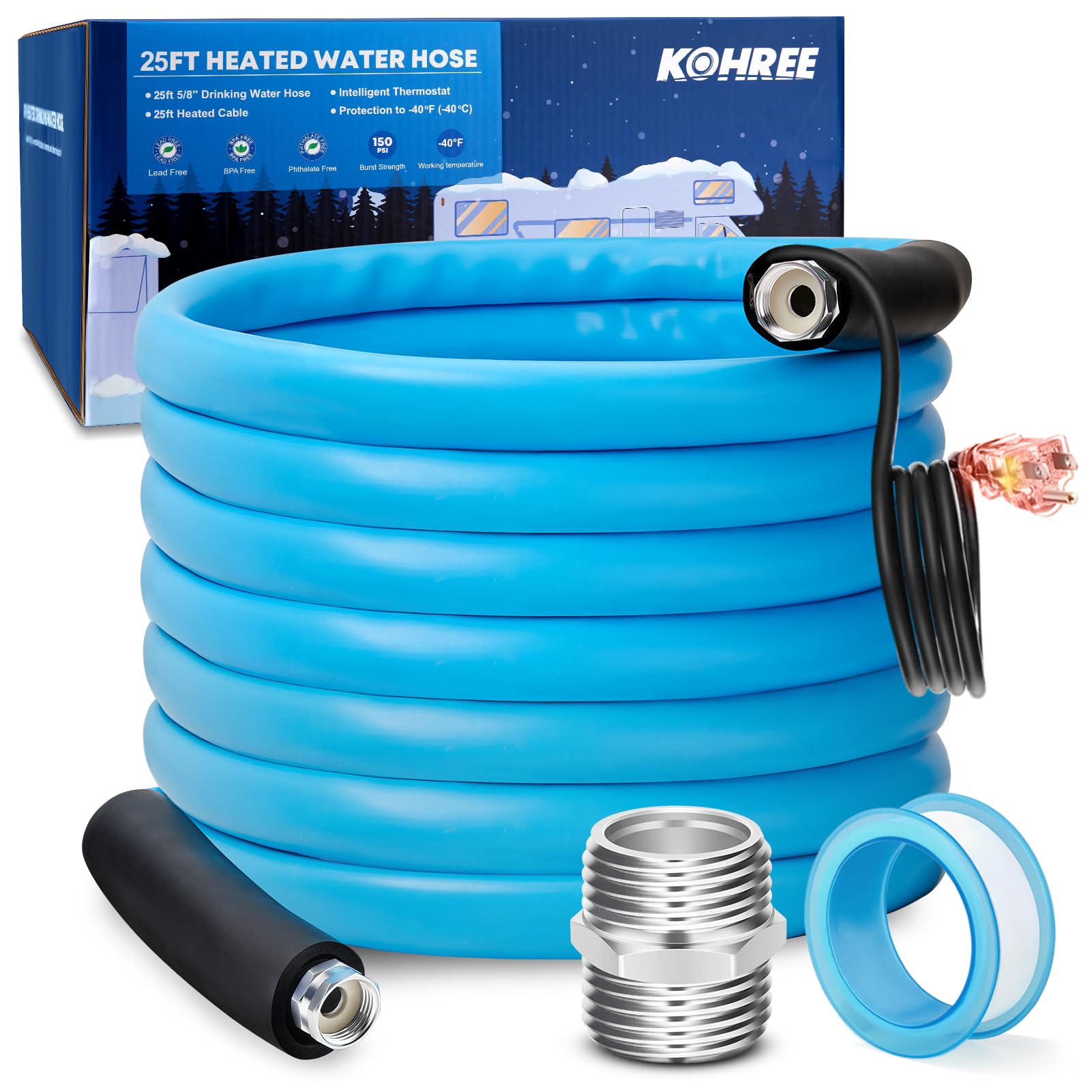 25 ft Heated RV Water Hose