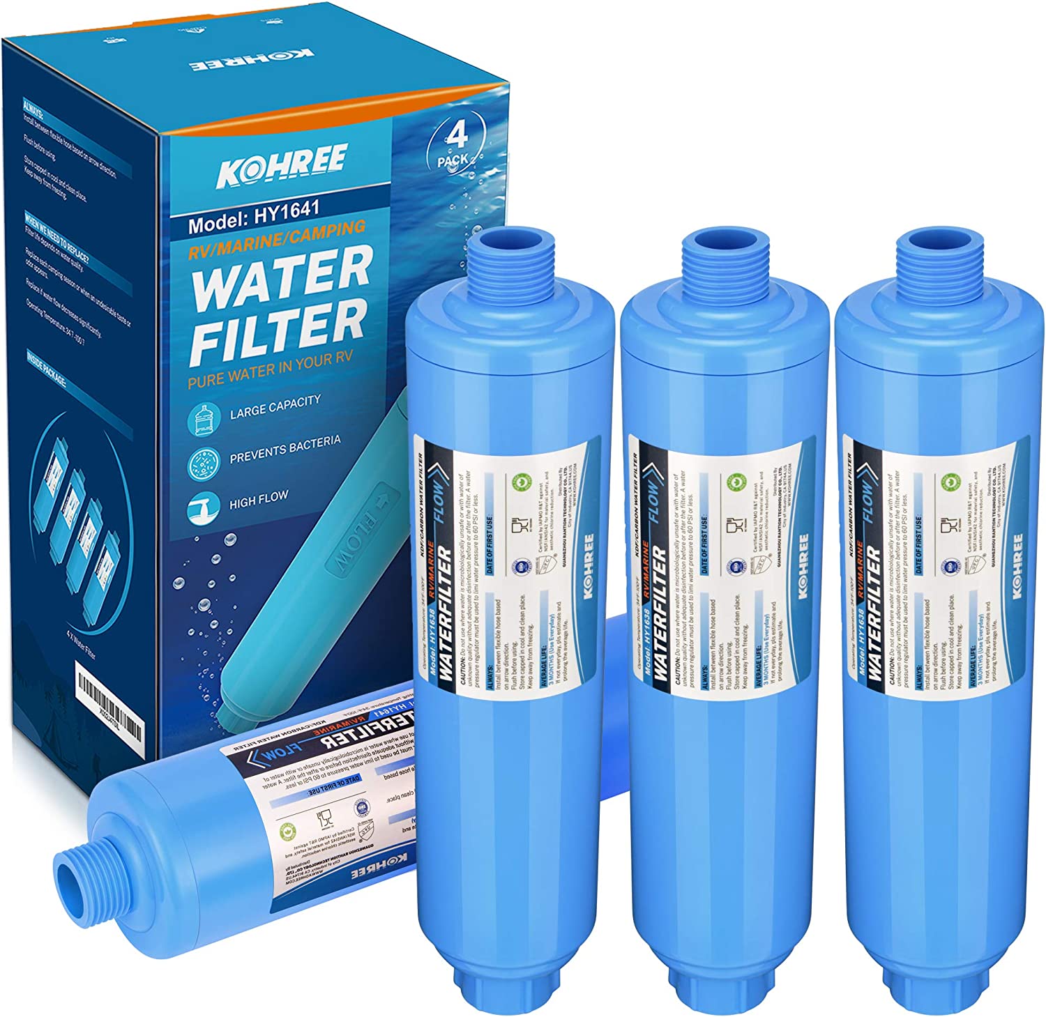 RV Inline Water Filter 4 Pack