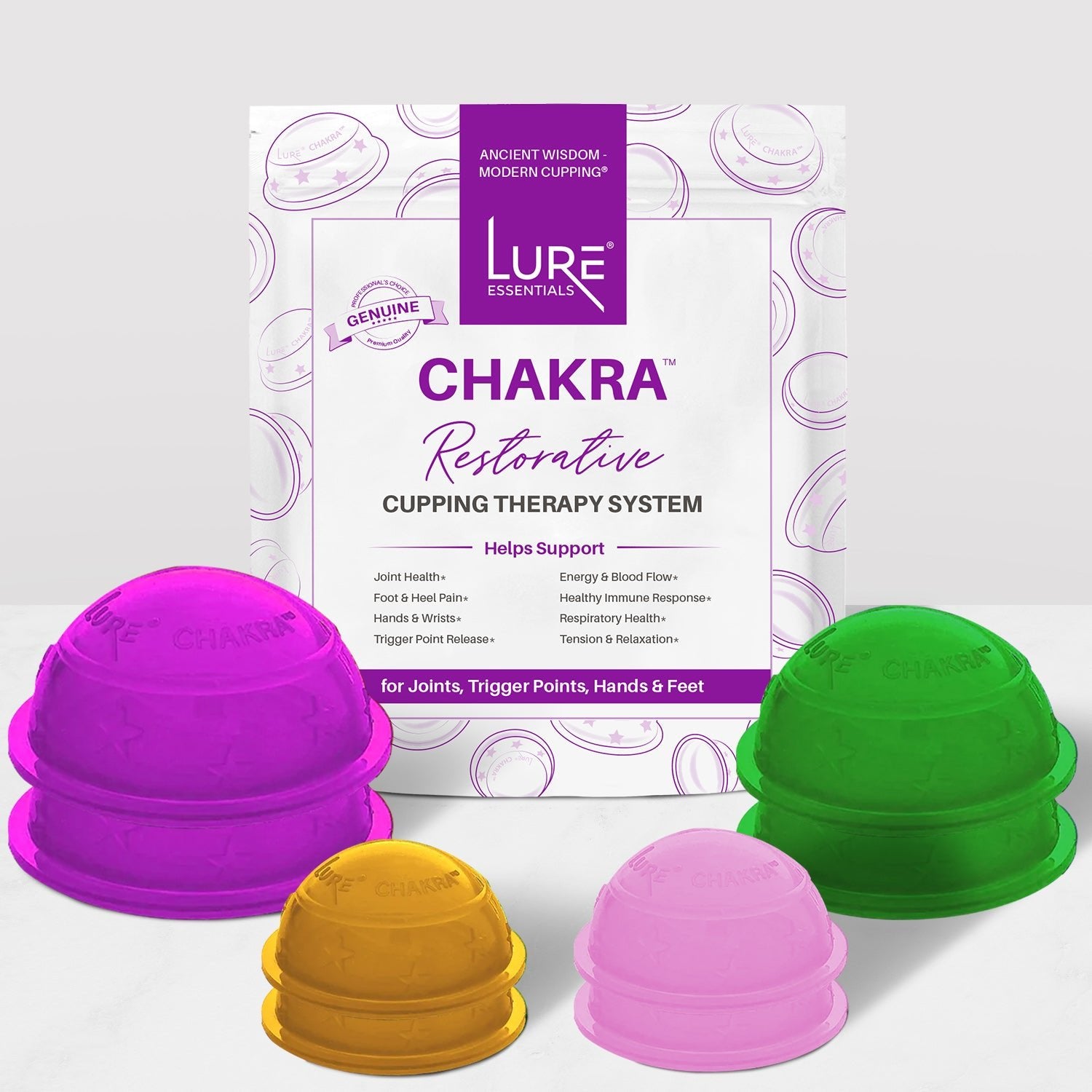 Chakra Cupping Therapy Set 4 Sizes 2 Cups