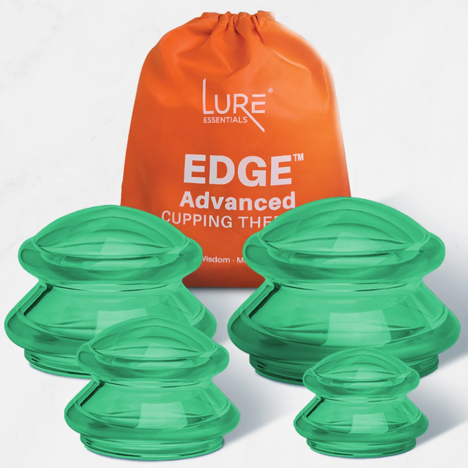 EDGE™ Cupping Therapy Set Green, 4 Cups