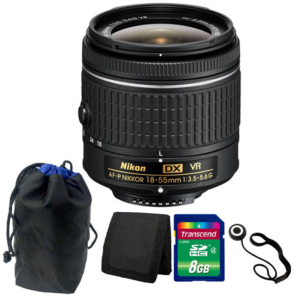 Nikon 18-55mm f/3.5 - 5.6G VR AF-P DX Lens for Nikon D5300 8GB Accessory Kit