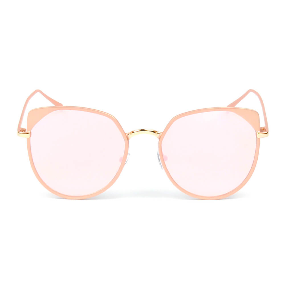 A17 Women's Flat Lens Metal Frame Cat Eye Sunglasses