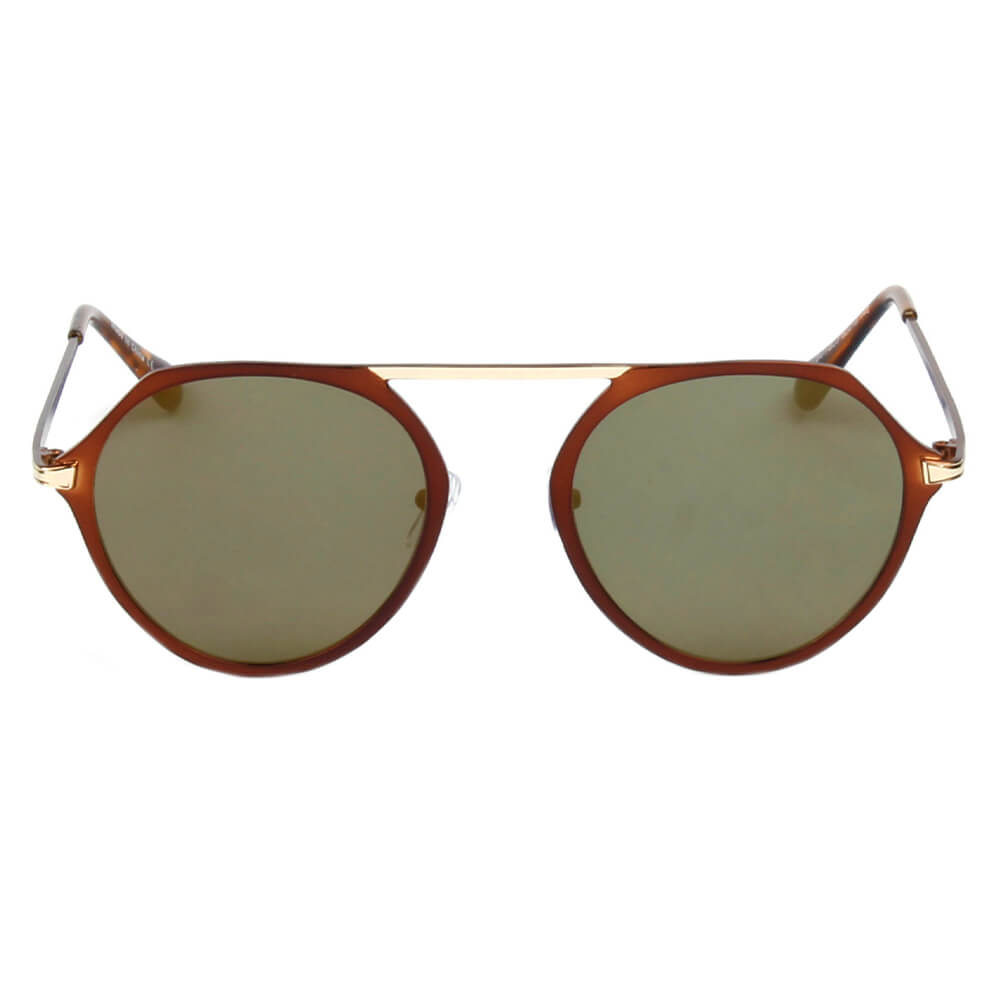 A19 Modern Flat Top Slender Round Sunglasses