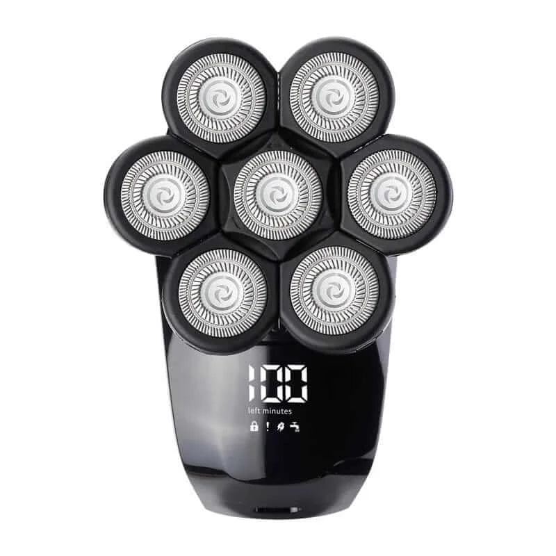 Detachable Wet/Dry LED Display Rechargeable 7D Rotary Waterproof Electric Shaver