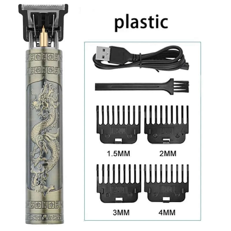 Vintage Electric Rechargeable Hair Clipper and Trimmer with Nozzles