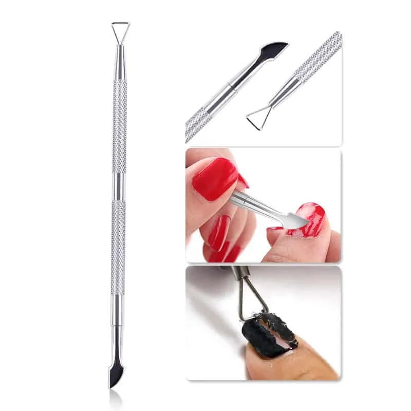 Stainless Steel Cuticle Pusher and Remover Tool for Manicure and Pedicure