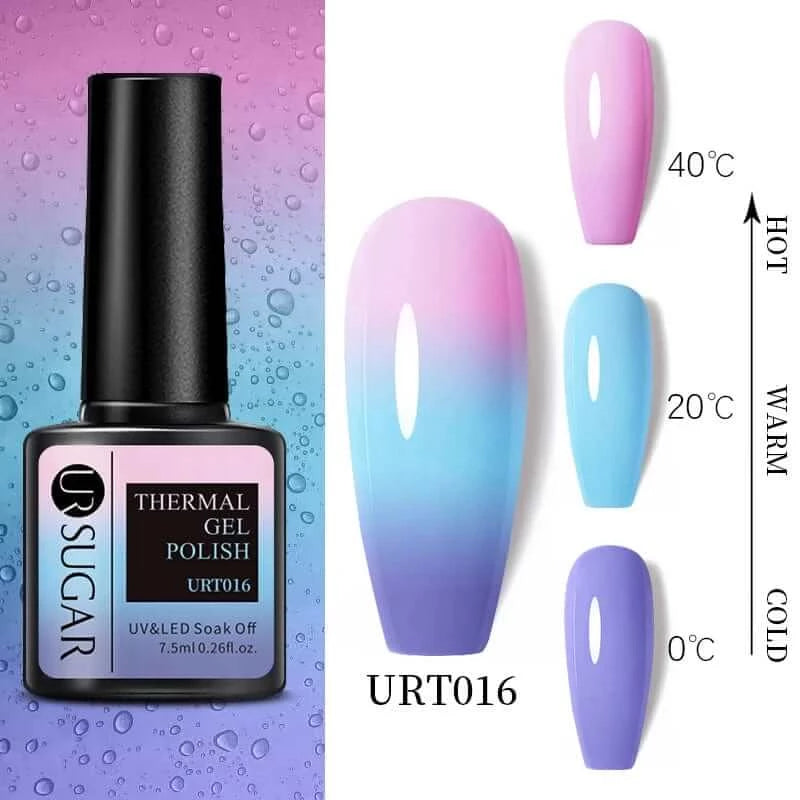 Color Changing Thermal Gel Nail Art - Ultra-thin 3 Layers Temperature Changing Gel Varnish