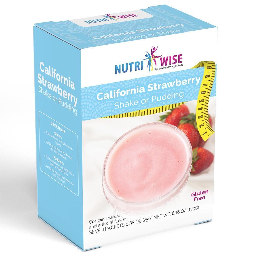 NutriWise California Strawberry Shake or Pudding (7/Box)