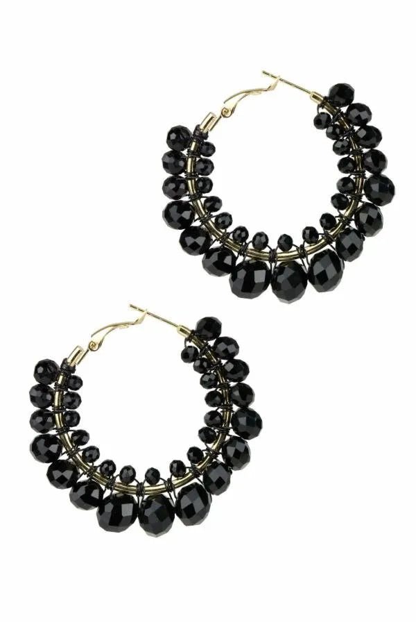 Multi Beaded Hoop Earrings