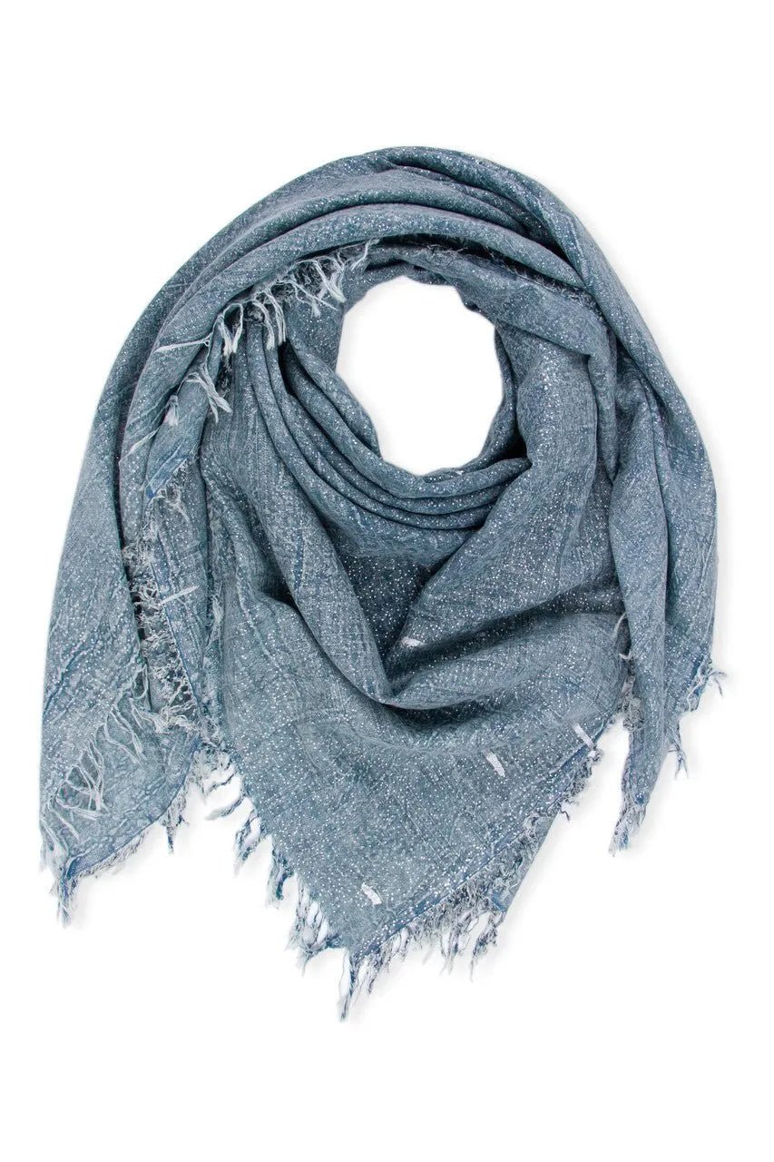 Metallic Rugged Fringe Scarf