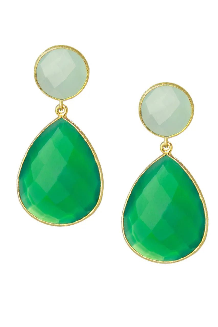 Two-Toned Double Drop Earrings