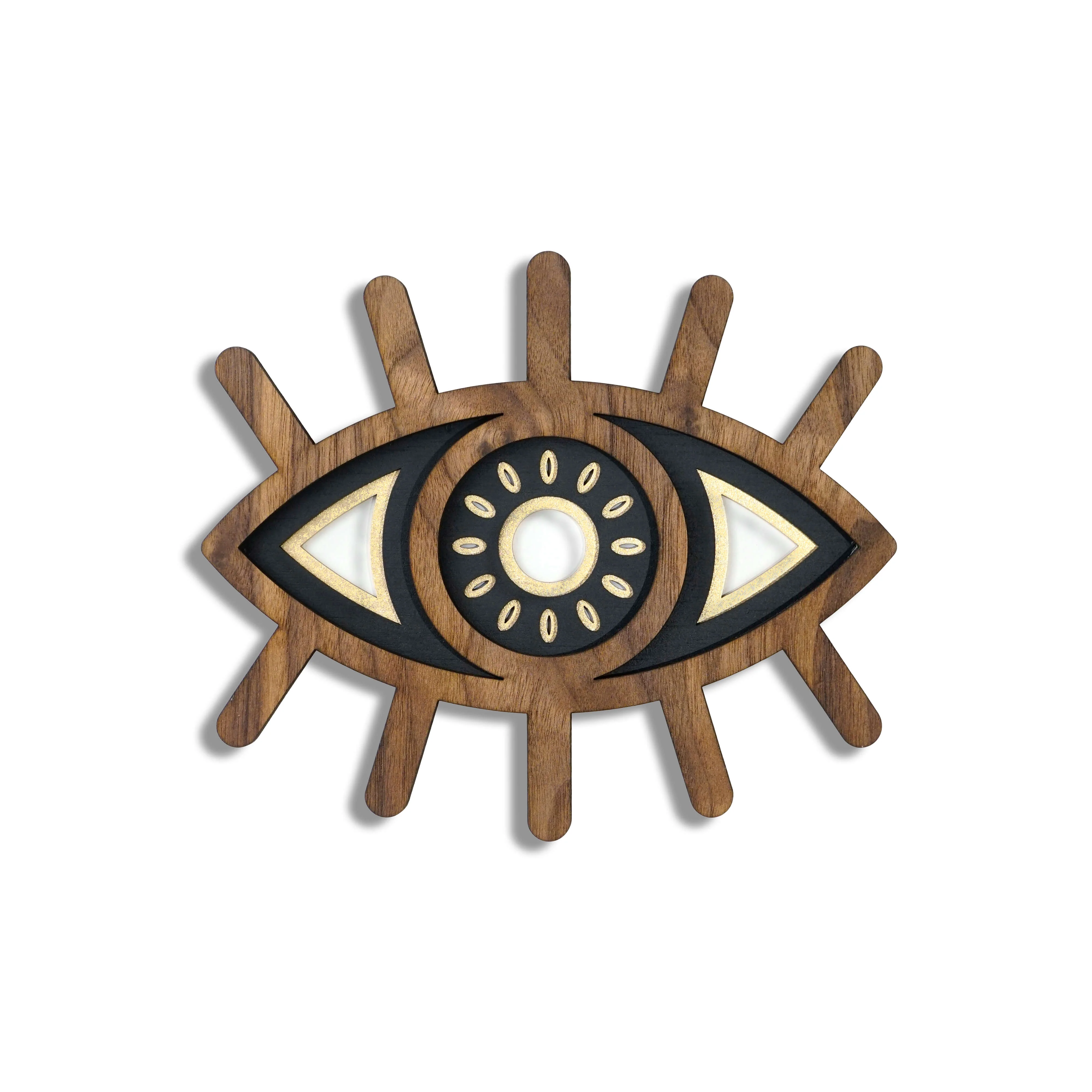 Mini Eye #11 Black/White/Gold - Wall Decor