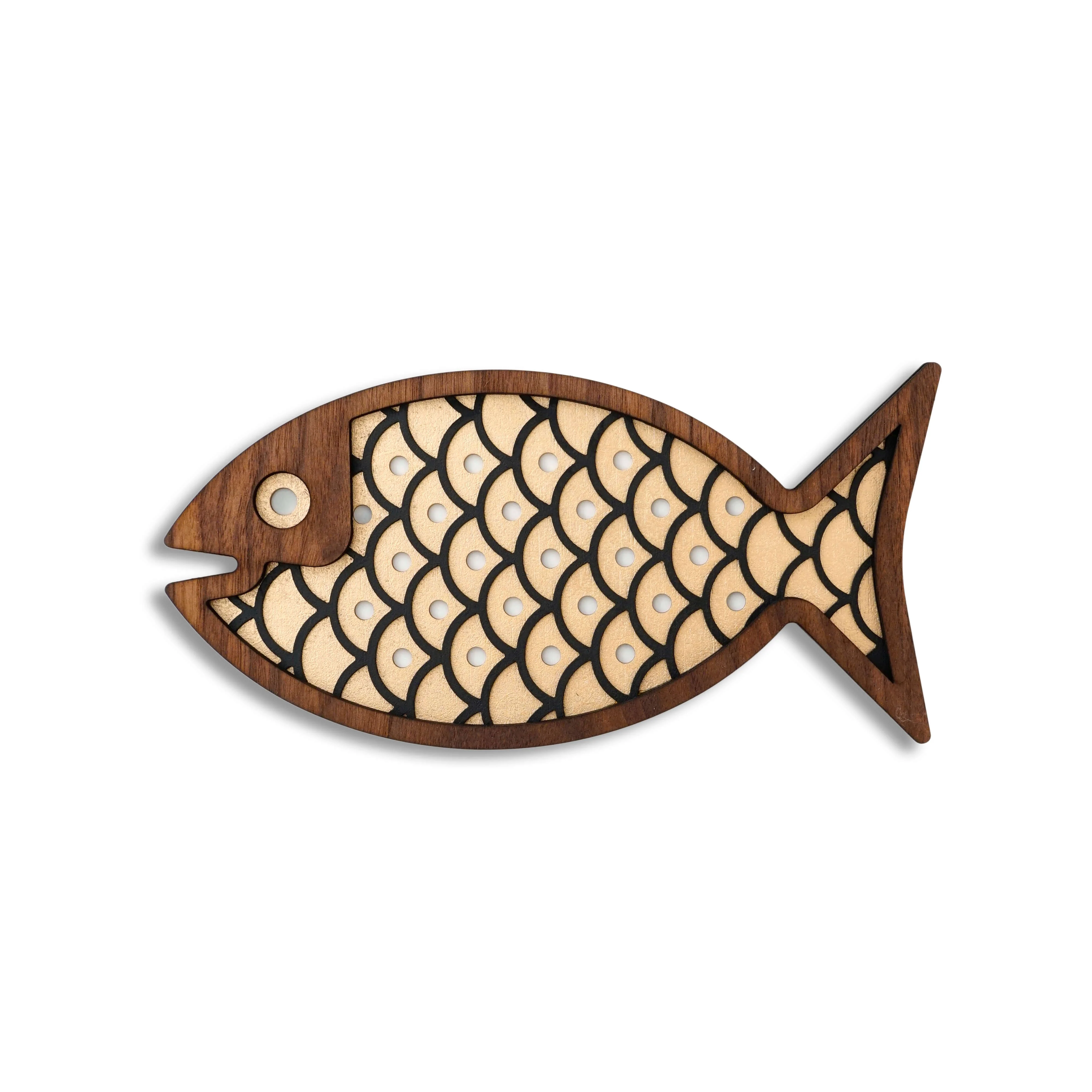 Mini Fish #11 Black/White/Gold - Wall Decor