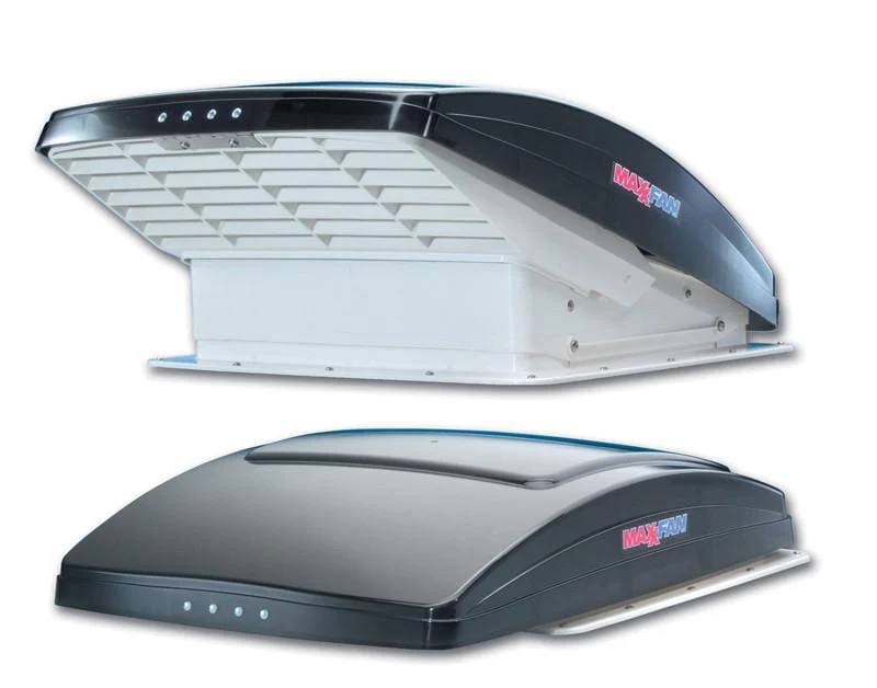 MaxxAir MaxxFan Deluxe RV Roof Vent Model 7500K (Smoke, With Remote)