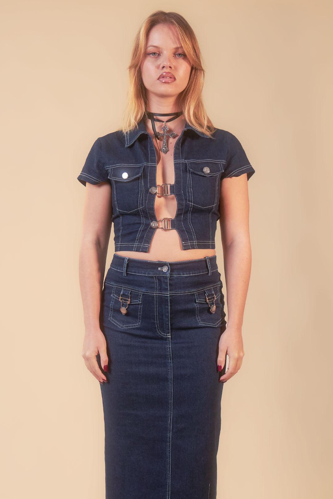 Siren 90's Indigo Denim Cropped Top