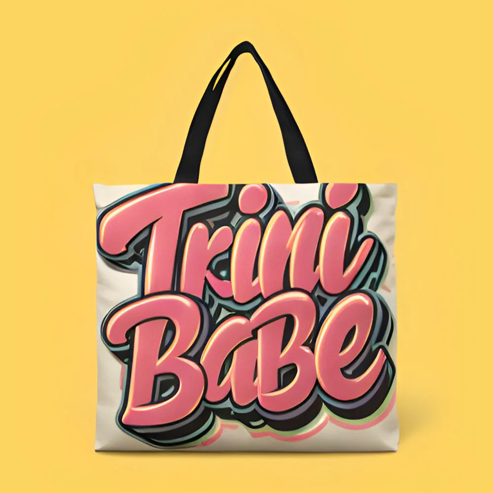 Trini Babe Large Canvas Tote Bag