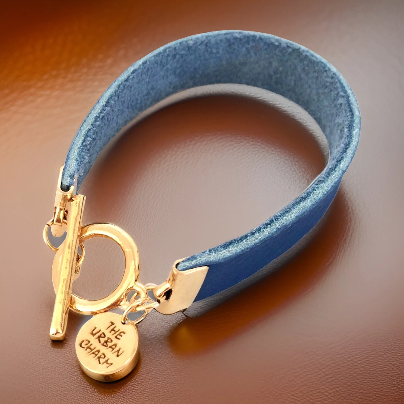 Blue Leather Color Band Bracelet by The Urban Charm