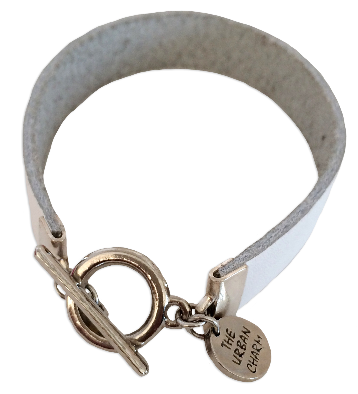 White Leather Color Band Bracelet