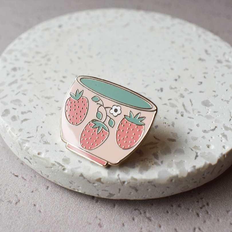 Strawberry Matcha Enamel Pin