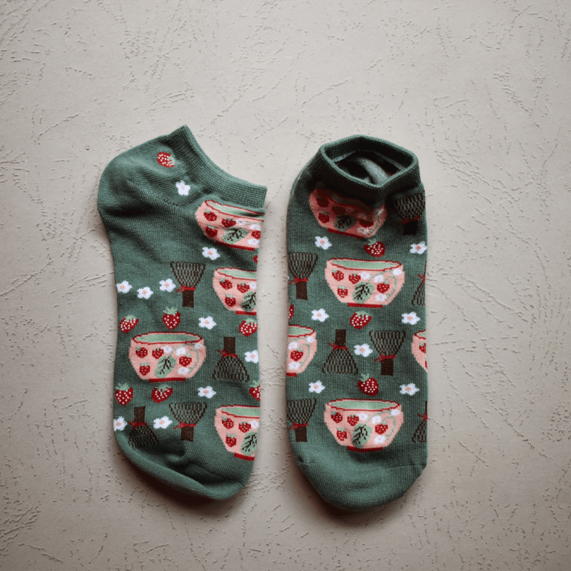 Strawberry Matcha Ankle Socks