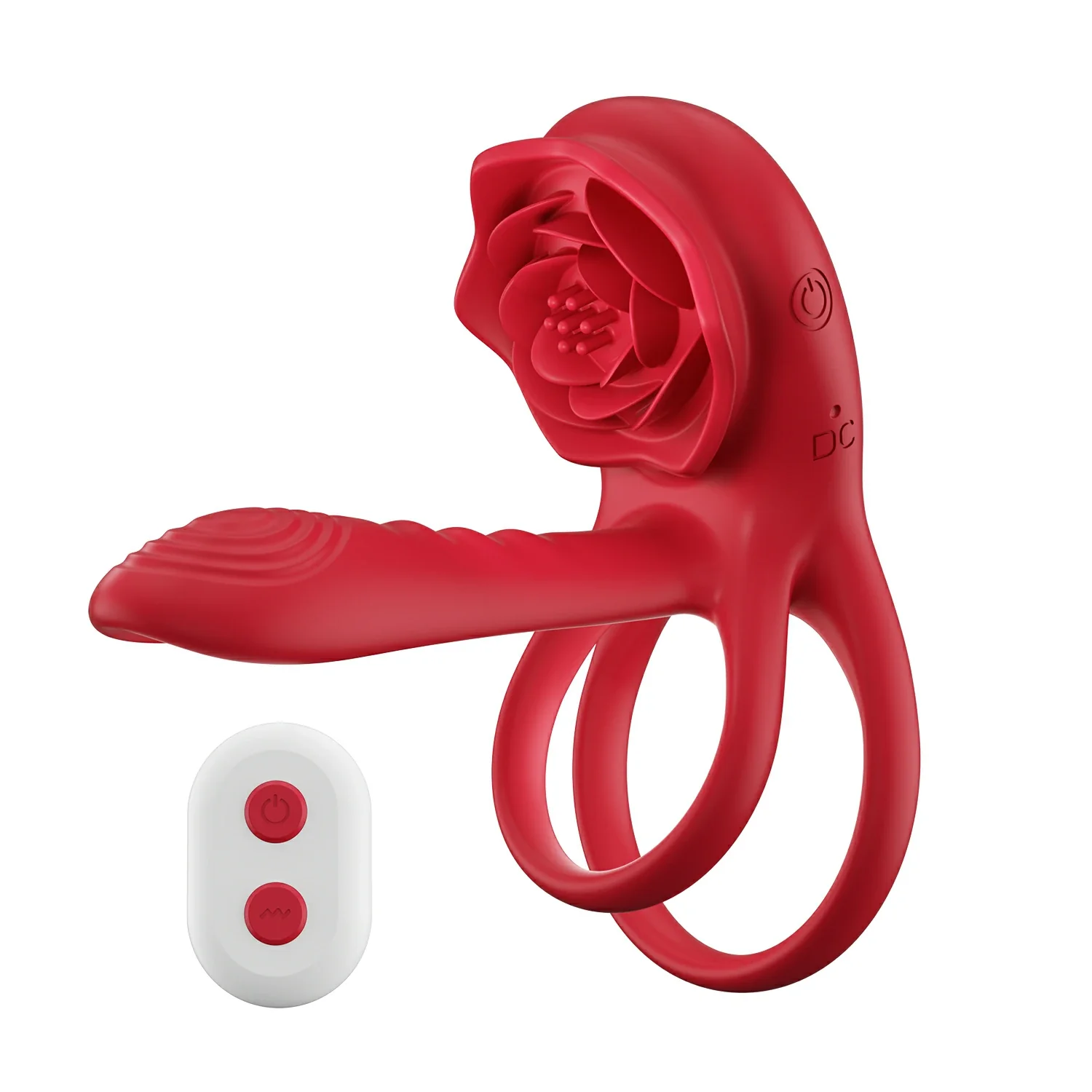 POLLY Remote Control Vibrating Penis Sleeve Double Cock Ring & Clitoral Stimulator