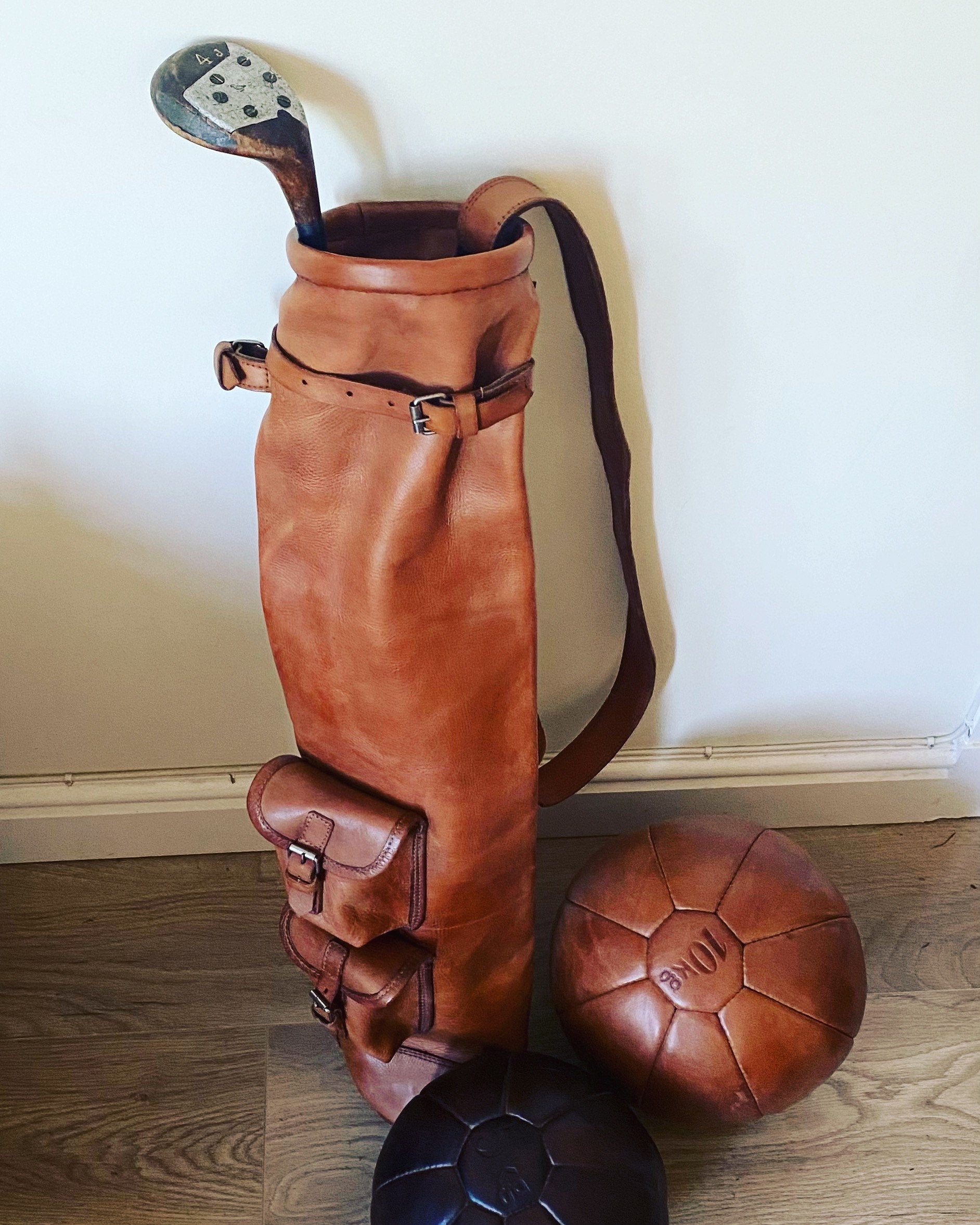 Vintage Handmade Leather Golf Bags