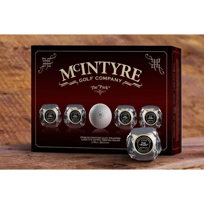 McIntyre - The “Park” 12 replica golf ball Gift Box (Wrapped Balls)