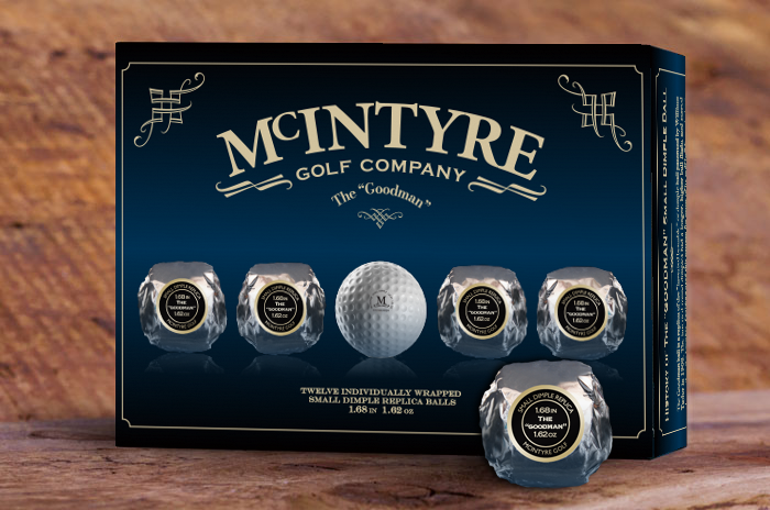 McIntyre - The “Goodman” 12 replica golf balls in sleeves