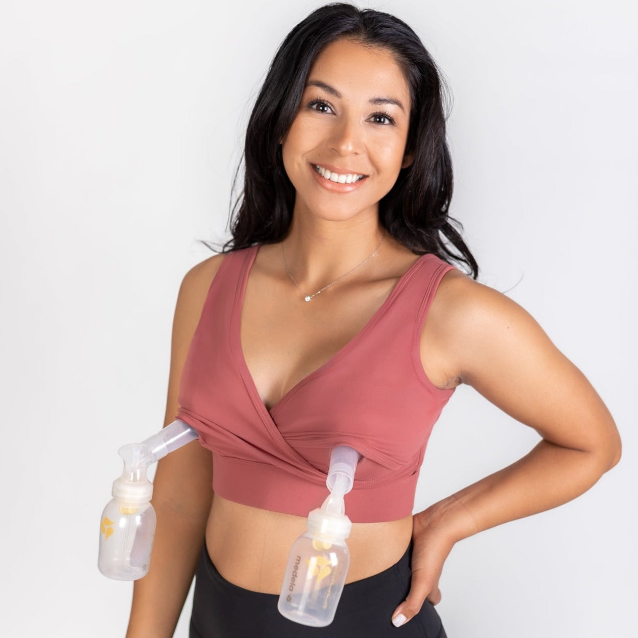 Everyday Luxe 2.0 Nursing & Hands-Free Pumping Bra - Desert Rose