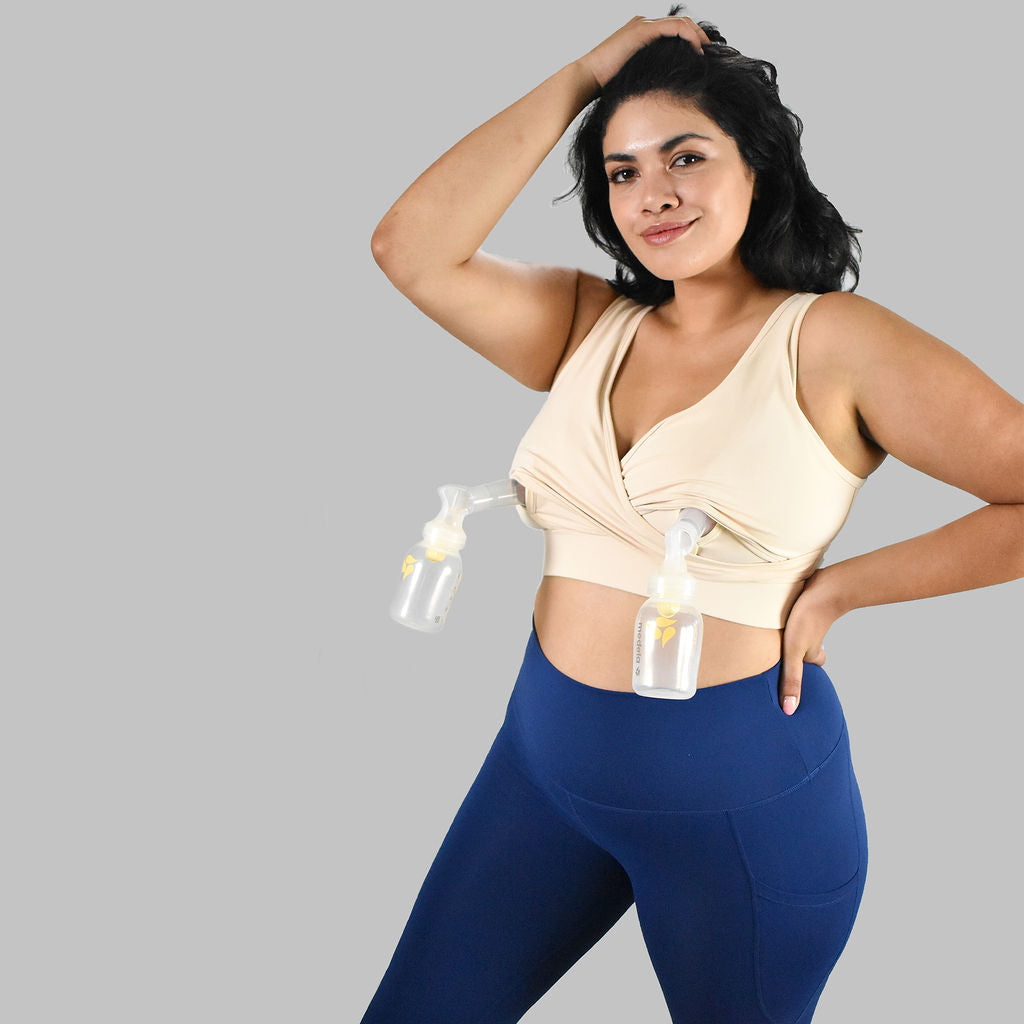 Everyday Luxe 2.0 Nursing & Hands-Free Pumping Bra - Cream (Final Sale)