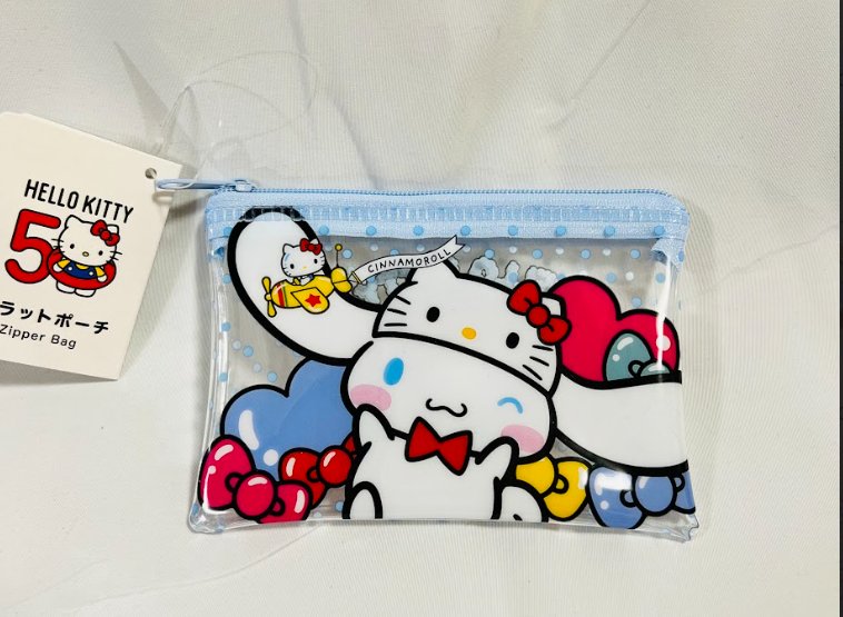 Cinnamoroll Flat Zipper Pouch Bag (HK 50th Anniversary)