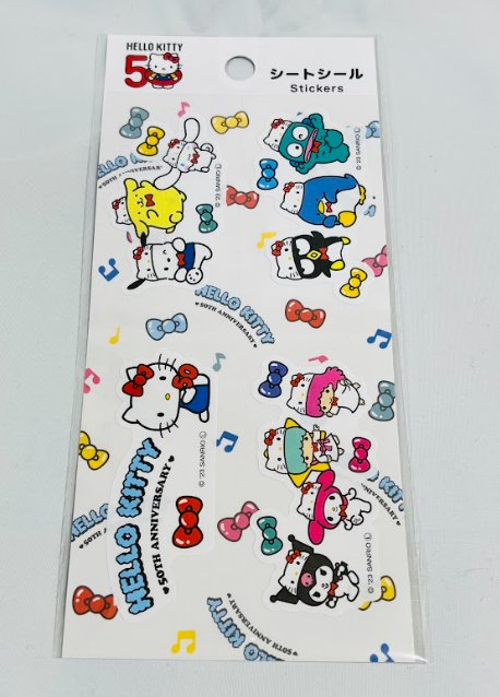 Cute Stickers-Sanrio-Sheet Hello Kitty 50th Anniversary