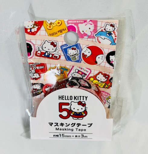 Masking Tape (Hello Kitty 50th Anniversary) /Width 15mm Length 3m/ Sanrio Feature