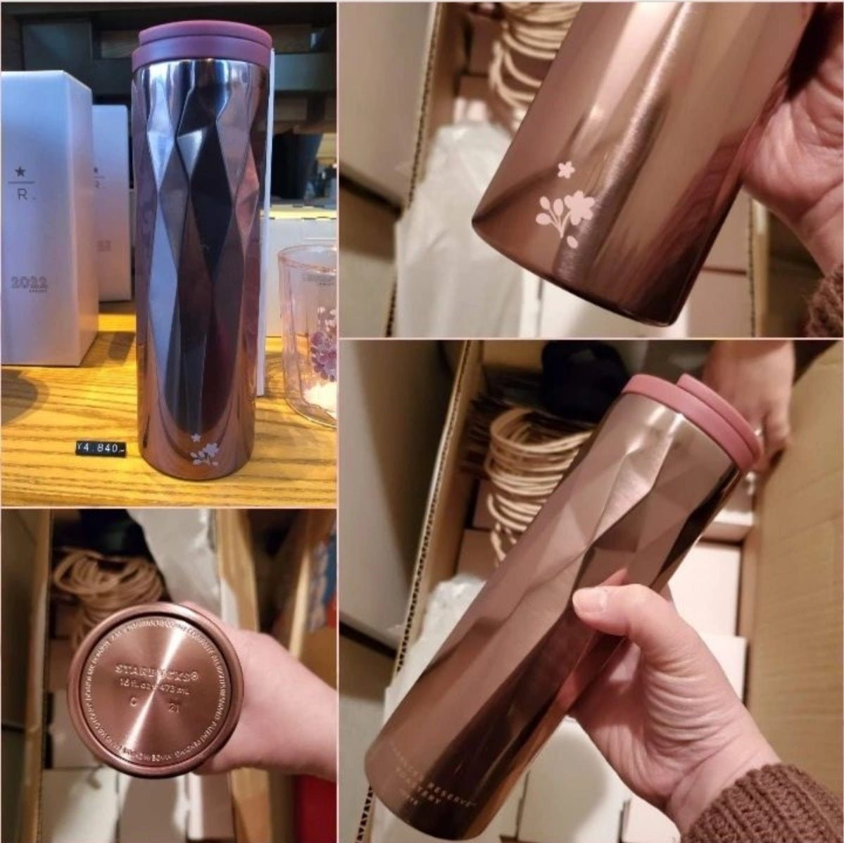 [Starbucks] Stainless Steel Tumbler Facet Sakura 2022 473ml