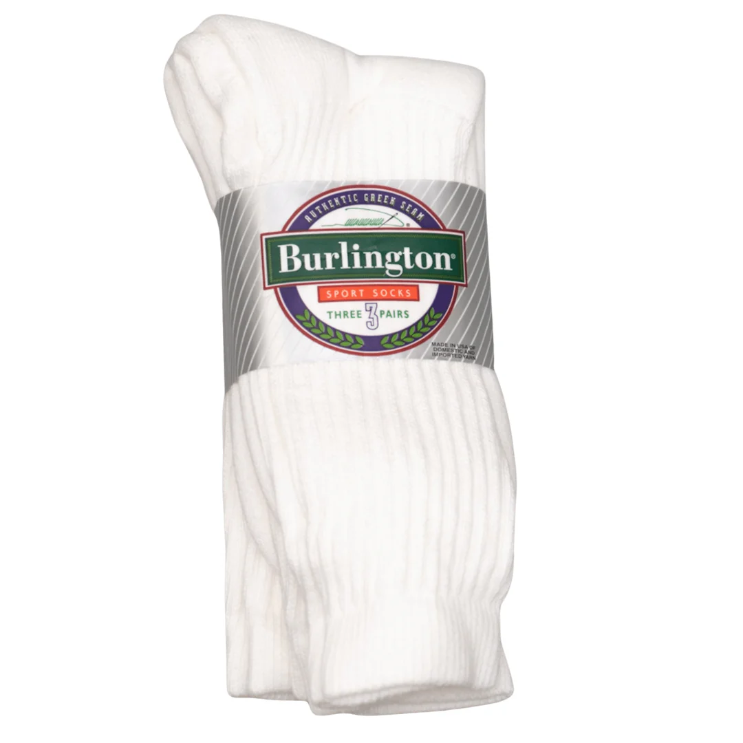 BURLINGTON SPORT COTTON CREW SOCK - WHITE