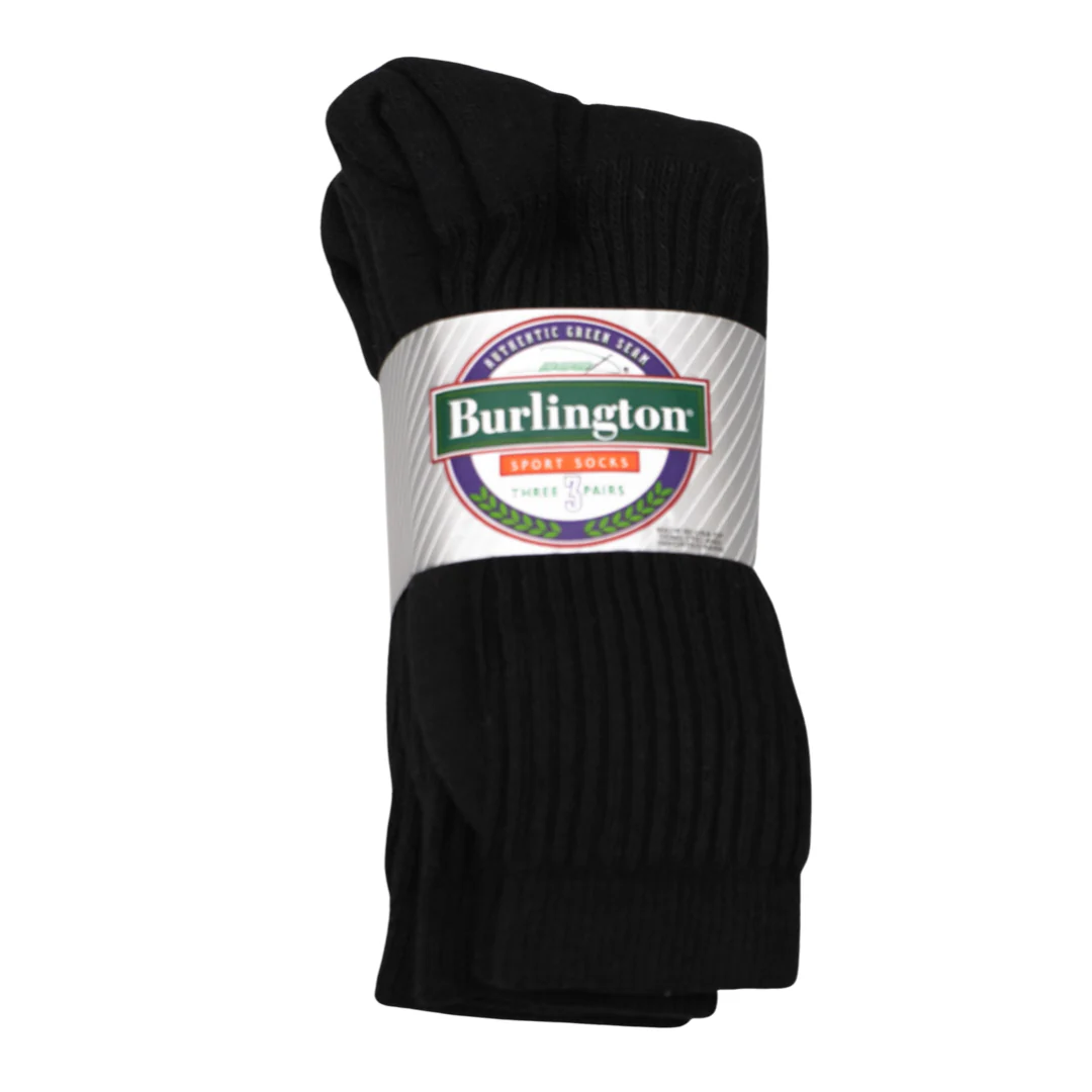 BURLINGTON SPORT COTTON CREW SOCK - BLACK