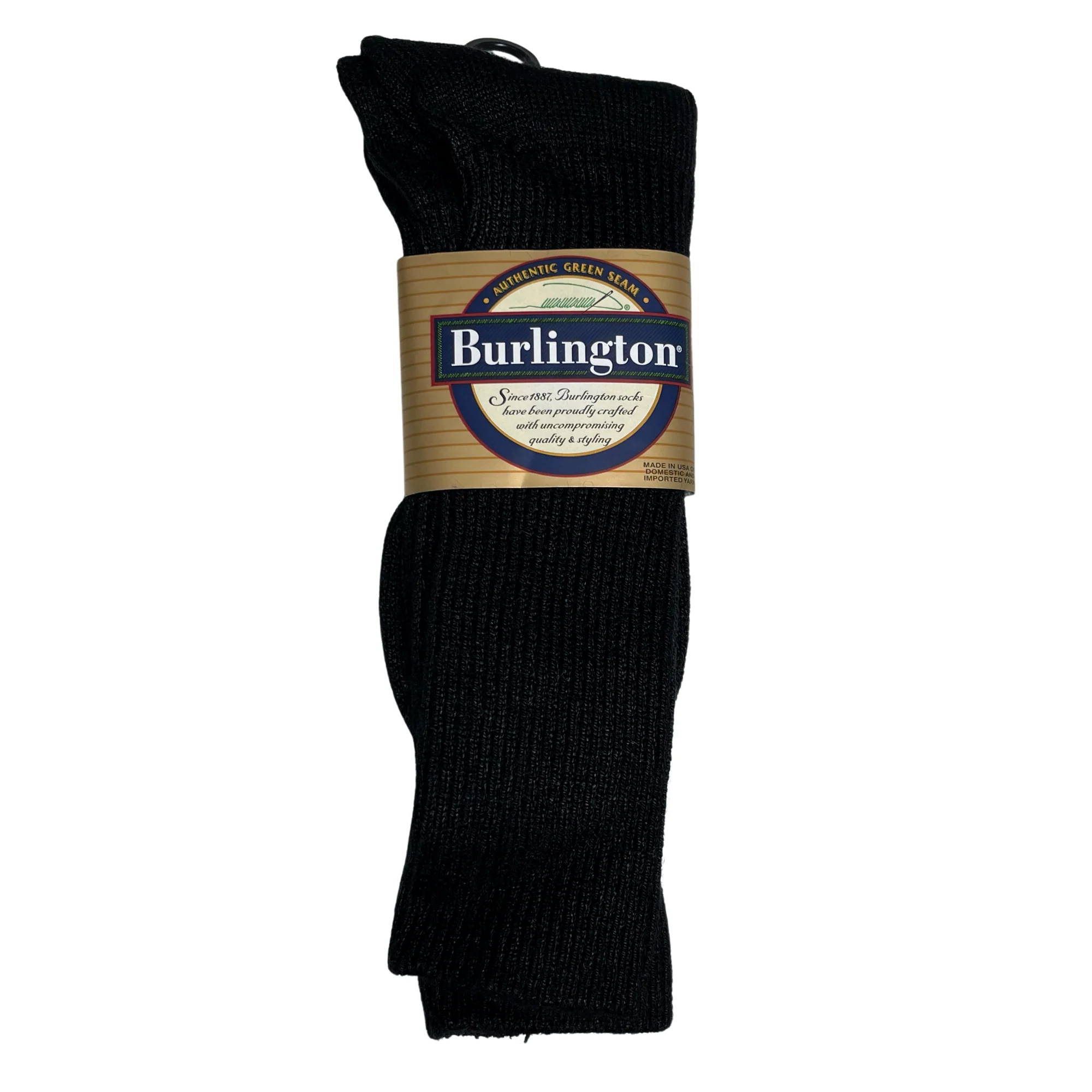 BURLINGTON CASUAL ACRYLIC CREW SOCK - BLACK