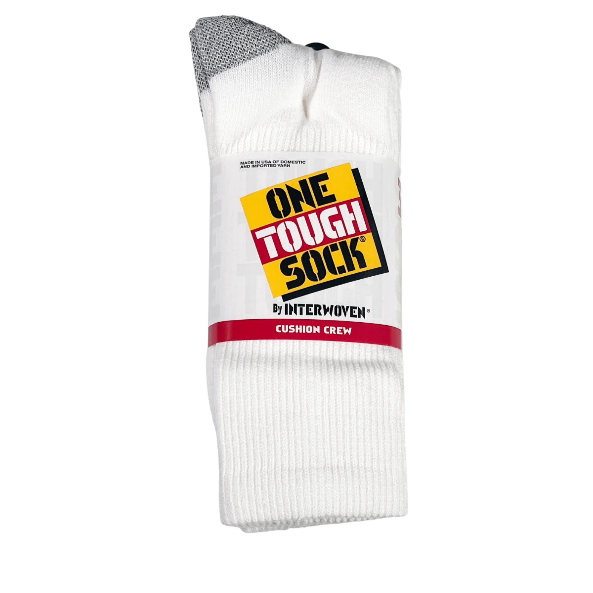 INTERWOVEN "ONE TOUGH SOCK" CASUAL COTTON CUSHION CREW - White