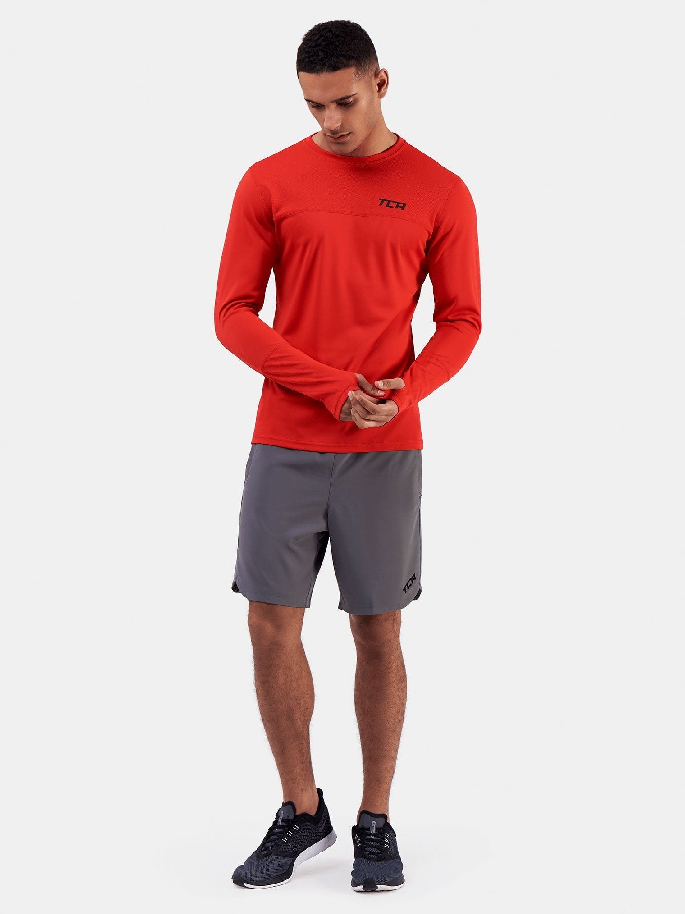 Stamina Long Sleeve Crew Neck Running Top For Men With Thumbholes