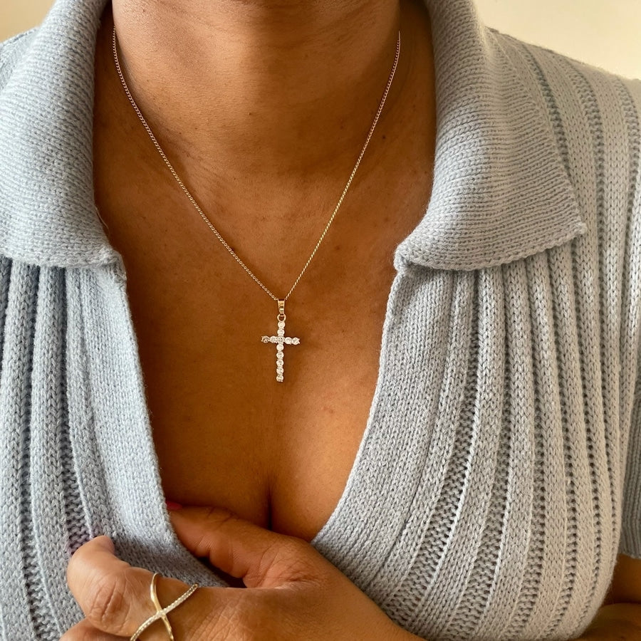 Classic Diamond Cross Necklace