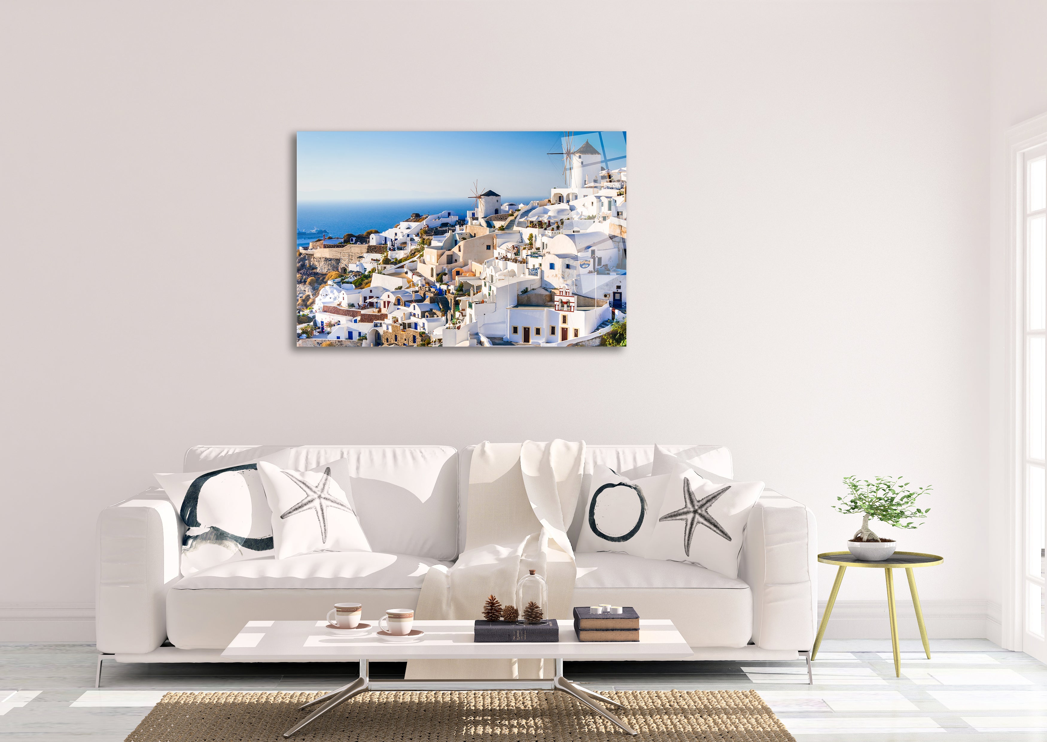 Santorini Blue ocean HD Metal Wall Art