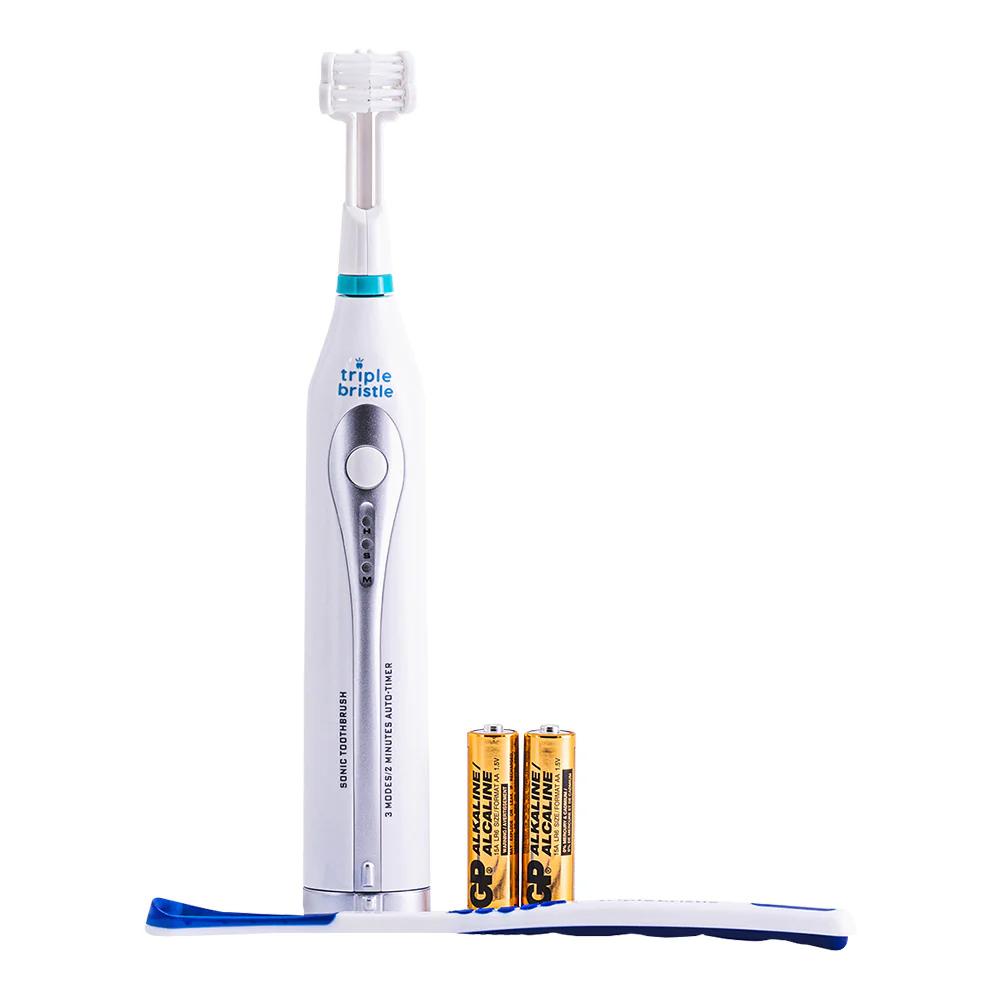 Triple Bristle Go 3-sided Sonic Travel Toothbrush