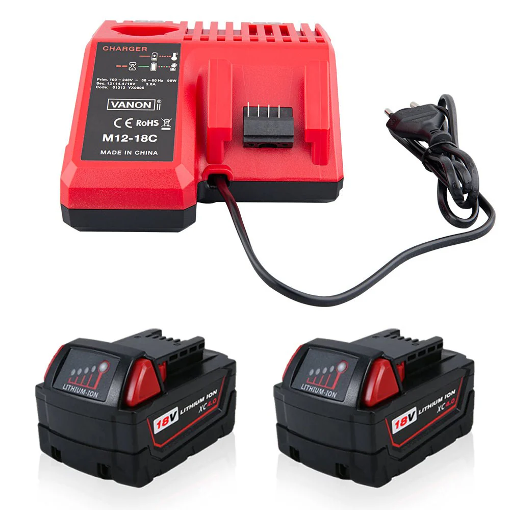 For Milwaukee 18V XC Lithium Battery Multi-Packs With Rapid Charger For Milwaukee M18 & M12 Battery