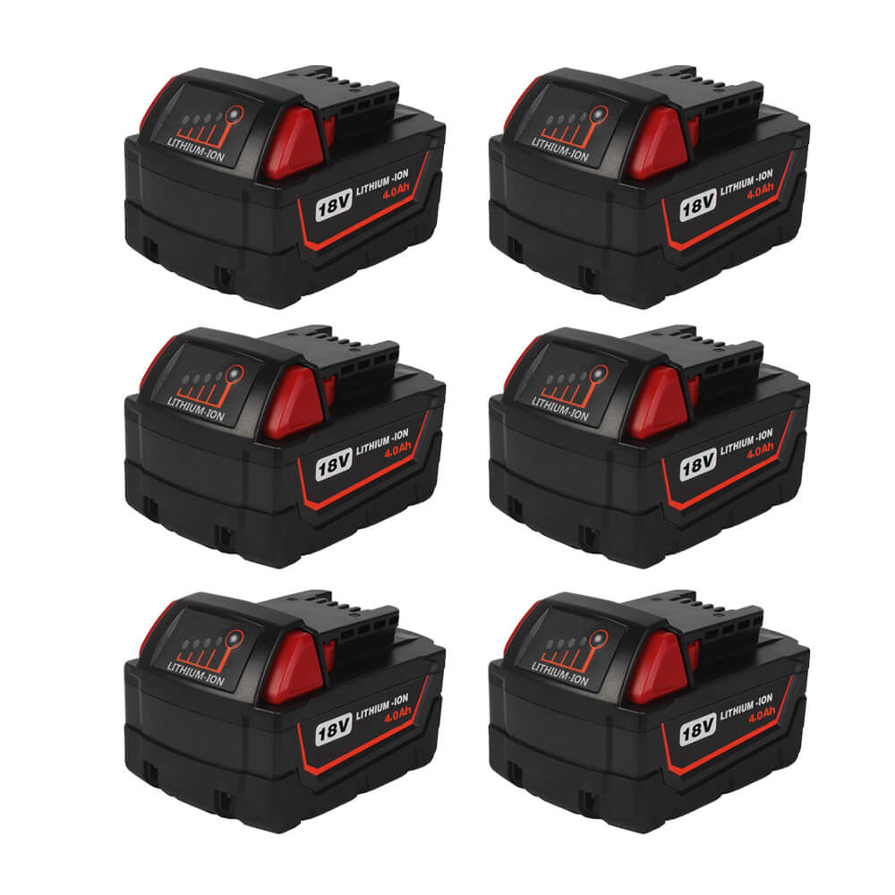 For Milwaukee 18V Battery 4Ah Replacement | M18 Batteries 6 Pack