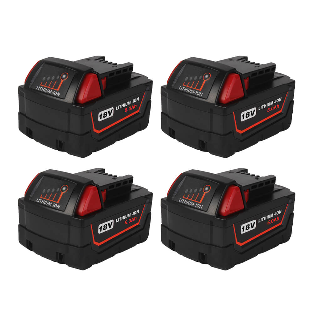 For Milwaukee 18V Battery 5Ah | M18 Batteries 4 Pack