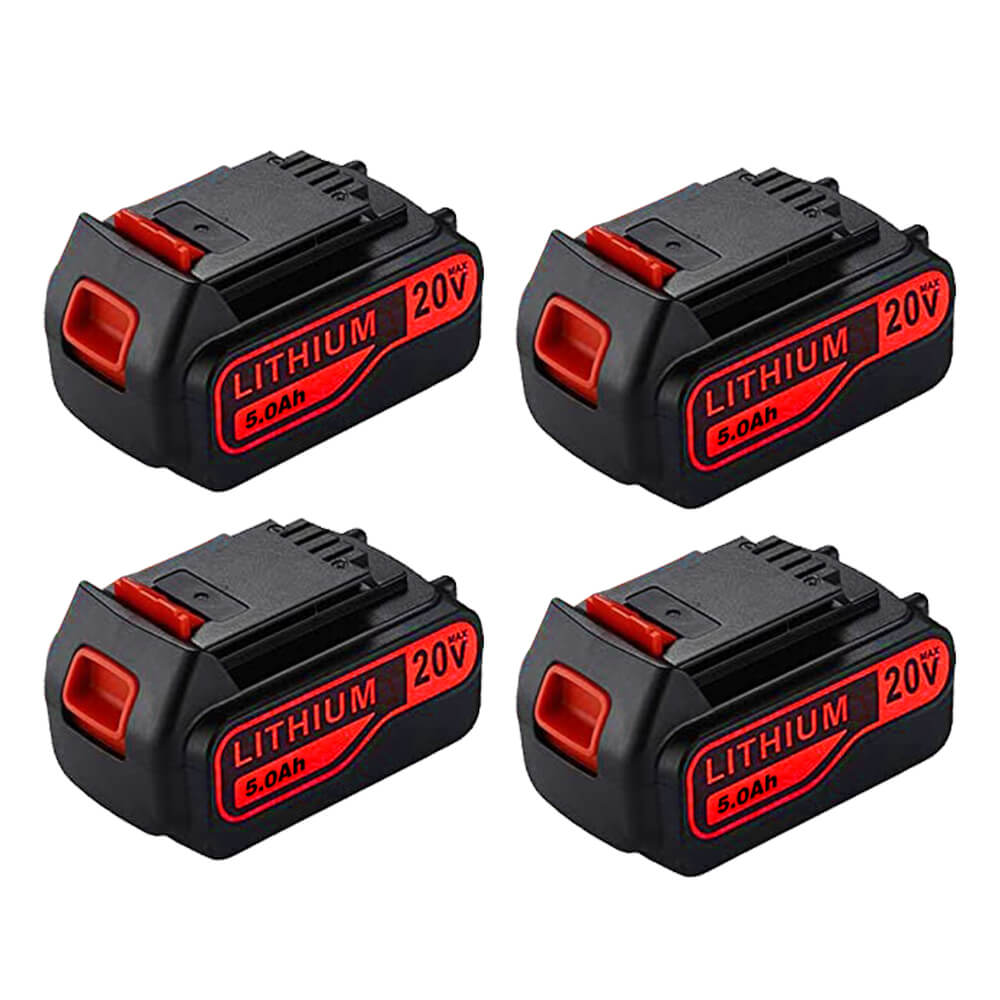 For Black and Decker 20V Battery 5Ah | LBXR20 Lithium Battery 4 Pack