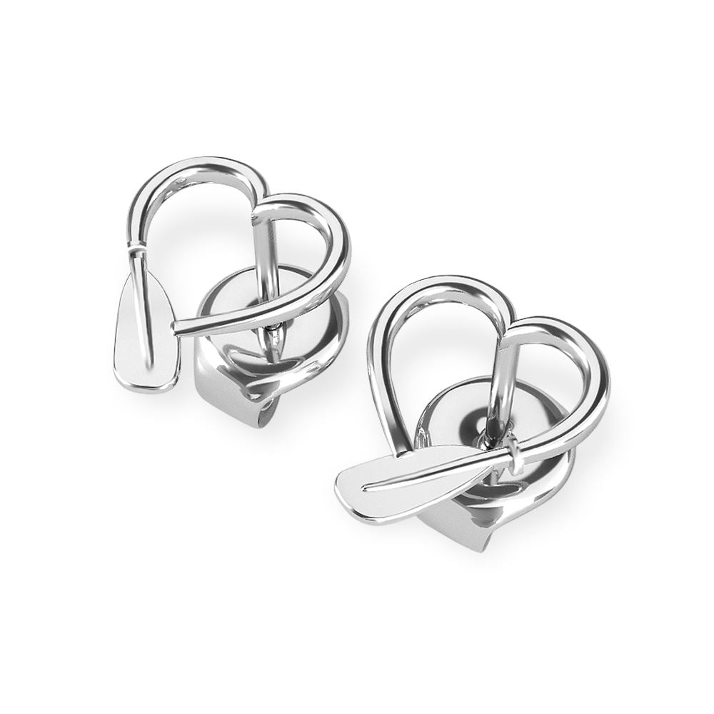 Kayak Paddle Heart Stud Earrings