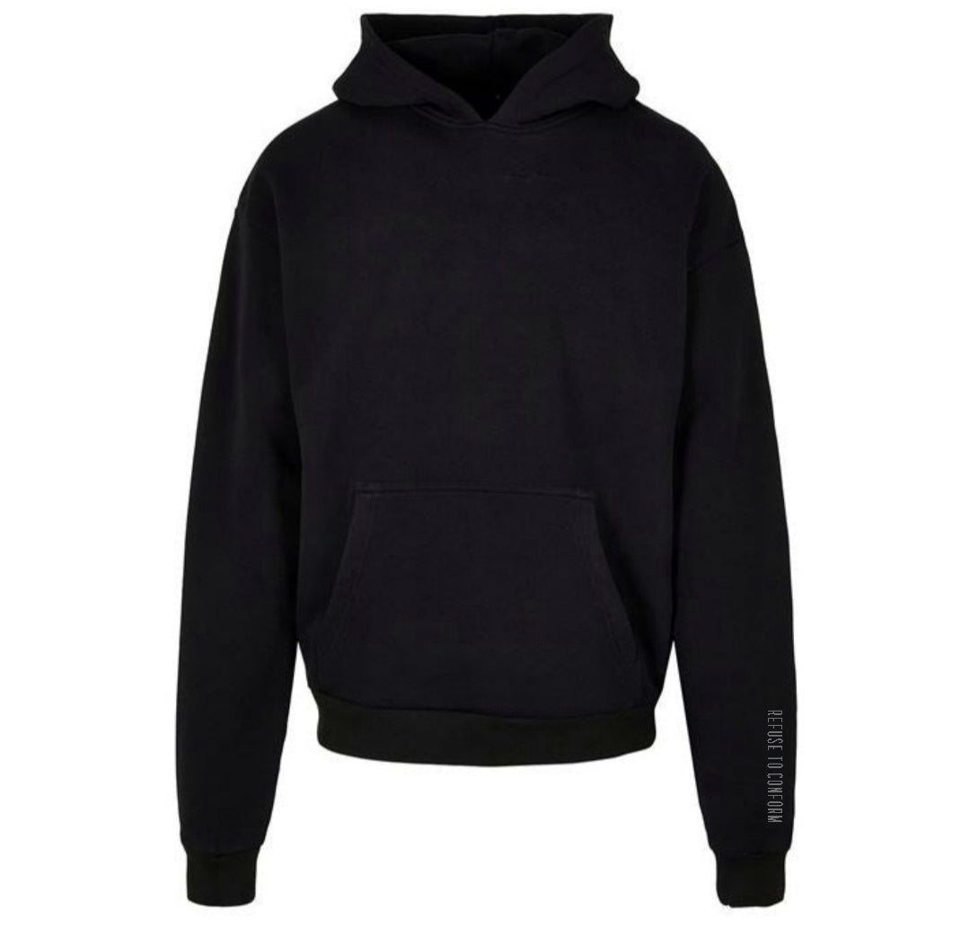 BLACK PLAIN ULTRA-HEAVY HOODIE