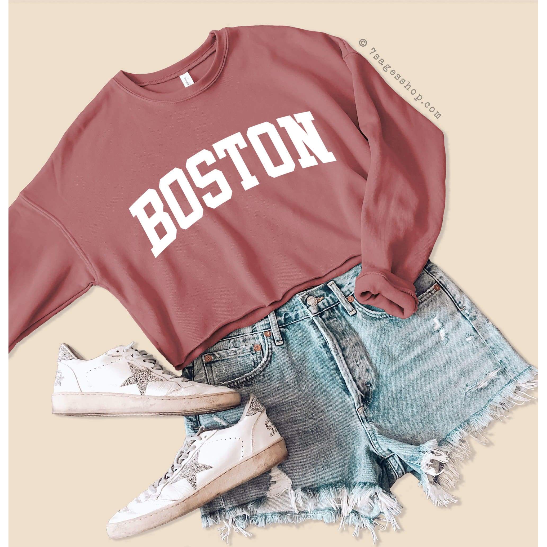 Boston Cropped Sweatshirt