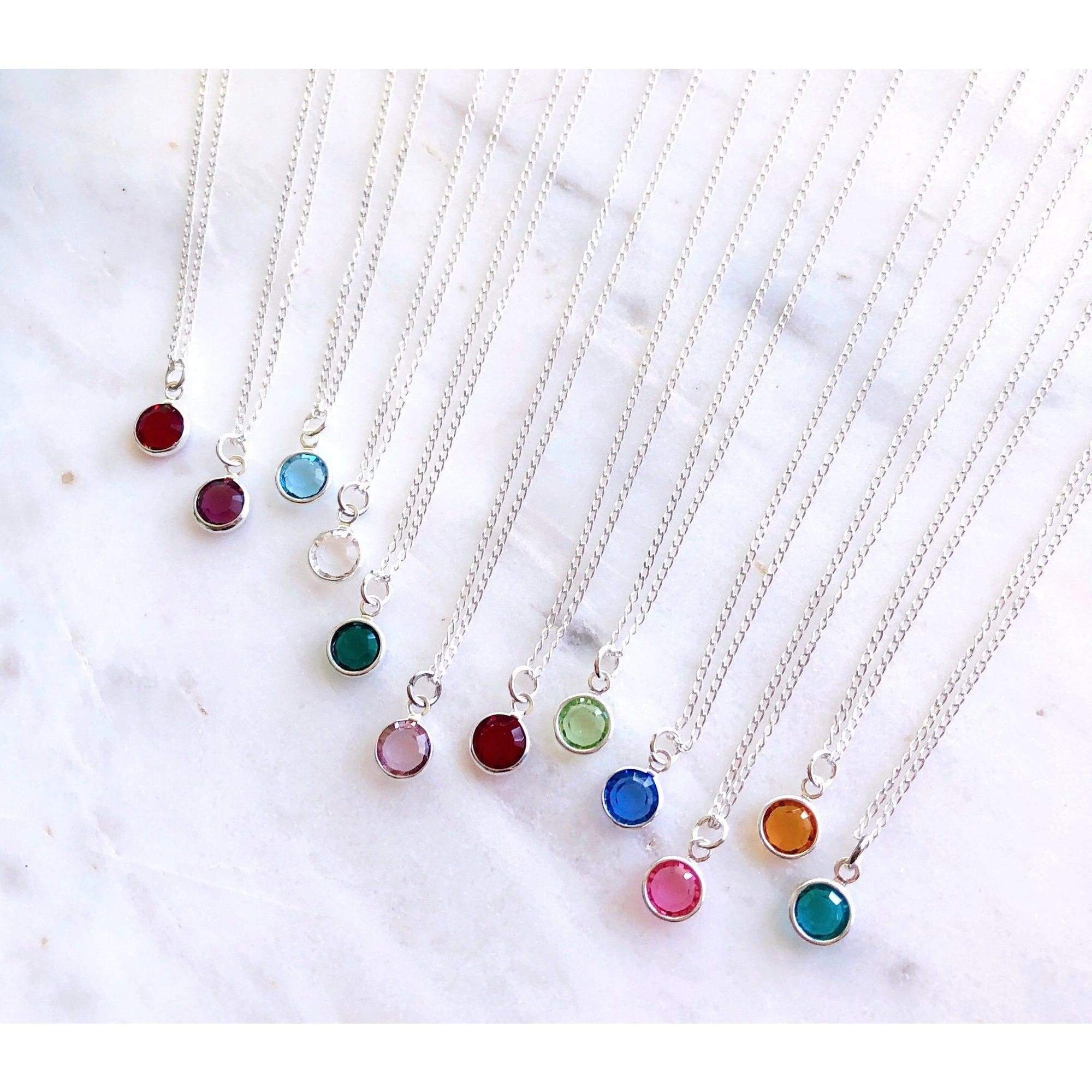 Sterling Silver Birthstone Necklace